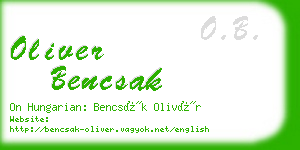 oliver bencsak business card